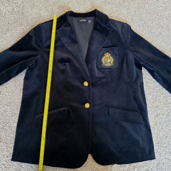Lauren by Ralph Lauren Logo Crest Corduroy Blazer 14W Black - Picture 11 of 12